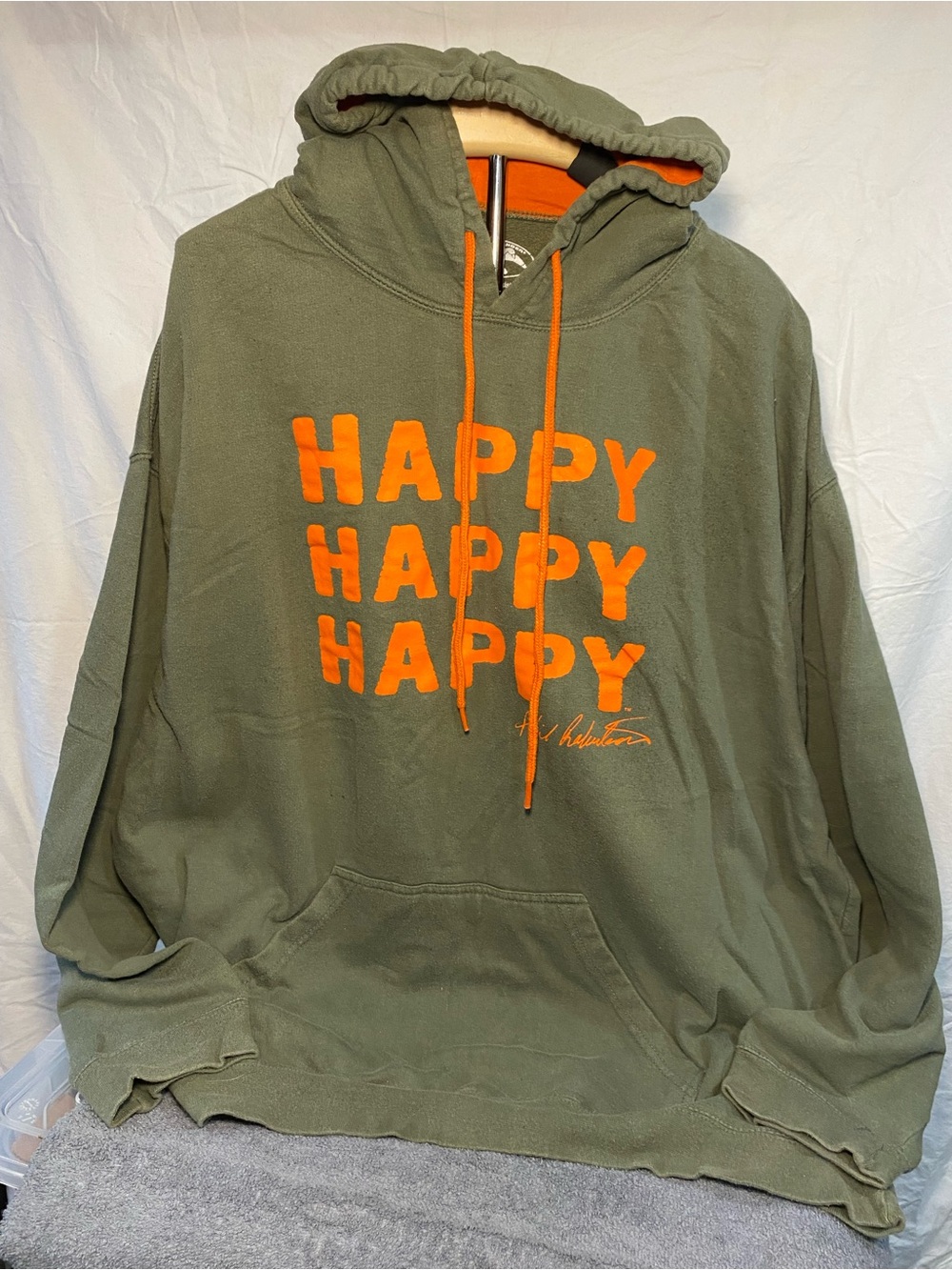 Duck Commander Green "Happy" Graphic Hoodie. XXL